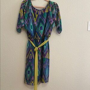 Darling Print Dress with Peekaboo Shoulders and Tie Waist